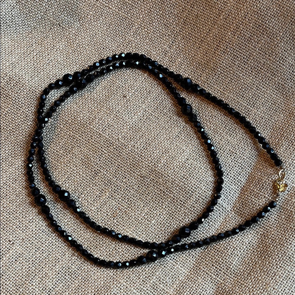 Elegant Black Beaded Necklace